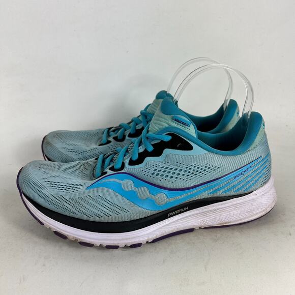 Saucony Ride 14 Sneakers Women's 10 Blue Mesh Lace Up Running Shoes S10650-20 - Picture 5 of 9